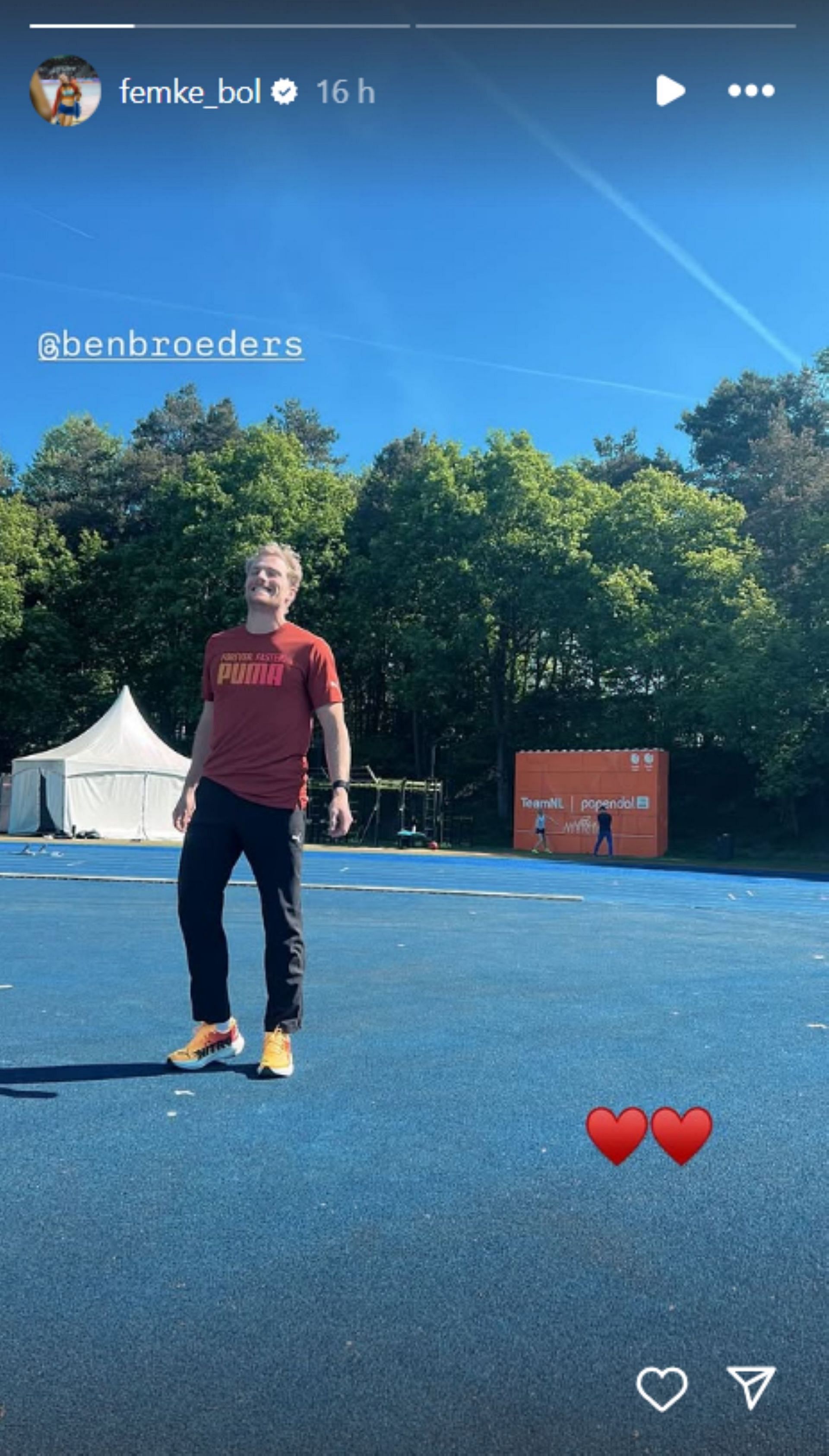 Bol gushes over boyfriend Ben Broeders amid enjoying track season; Instagram - @femke_bol